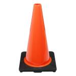 18 in. Orange PVC Injection Molded Safety Cone with Orange Base (HDIM18-VPD10)