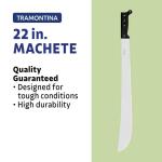 Tramontina22" Carbon Steel Trailing Point Straight Edge Blade Machete with Poly Handle (26616-022)