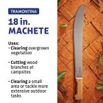 TramontinaMachete with Carbon Steel Blade and Wood Handle with Nylon Sheath (18-inch)