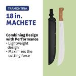 TramontinaMachete with Carbon Steel Blade and Wood Handle with Nylon Sheath (18-inch)