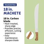 TramontinaMachete with Carbon Steel Blade and Wood Handle with Nylon Sheath (18-inch)