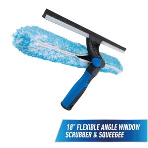 Unger ProFlex 18 in. 2-in-1 Window Cleaner Squeegee and Scrubber Combi (981660)