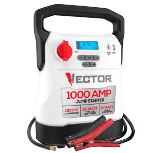 VECTOR1000 Amp Jump Starter, Compressor, USB Power (VECJ1C)