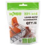 WAGO221-415 Lever Nuts 5 Wire Conductor Compact Connectors (25-Pack) (0221415K00-012)