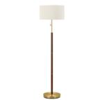 Hampton Bay 58 in. Truman Floor Lamp in Walnut and Brass