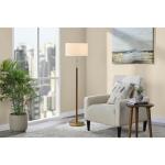 Hampton Bay 58 in. Truman Floor Lamp in Walnut and Brass