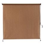 CoolarooWalnut Cordless UV Blocking Fade Resistant Fabric Exterior Roller Shade 120 in. W x 96 in. L (460082)