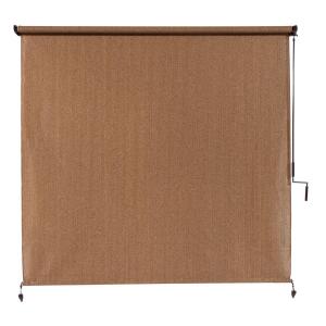 CoolarooWalnut Cordless UV Blocking Fade Resistant Fabric Exterior Roller Shade 120 in. W x 96 in. L (460082)