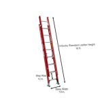 Werner16 ft. Fiberglass Extension Ladder (15 ft. Reach Height) with 300 lb. Load Capacity Type IA Duty Rating (D6216-2)