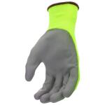 West Chester Protective GearTouch Screen Hi-Vis Yellow PU Palm Coated Nylon Gloves 3-Pack (HVY37165-L3P)