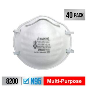 3MN95 Sanding and Fiberglass Respirator (40-Pack) (8200HB2-C40)