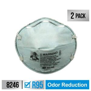 3M8246 R95 Household Bleach and Cleaner Odor Disposable Respirator (2-Pack) (8246PA1-A)