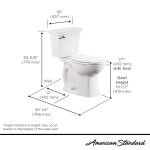 American Standard Rumson 2-Piece Elongated Toilet with Single Flush (1.28 GPF) in White, includes seat.