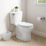 American Standard Reliant 12-Inch Rough-In Two-Piece Round Toilet with Single Flush (1.28 GPF) in White, featuring a Slow Close Seat.