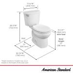 American Standard Reliant 12-Inch Rough-In Two-Piece Round Toilet with Single Flush (1.28 GPF) in White, featuring a Slow Close Seat.