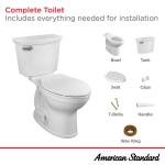 American Standard Champion Two-Piece Elongated Chair Height Toilet with Single Flush (1.28 GPF) and Slow-Close Seat in White.