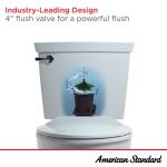 American Standard Champion Two-Piece Elongated Chair Height Toilet with Single Flush (1.28 GPF) and Slow-Close Seat in White.