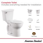 American Standard Cadet 12" Round Chair-Height Toilet, 1.28 GPF, White