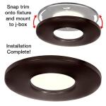 Commercial Electric 5" Mini LED Closet Light Flush Mount with White and Bronze Trims – 7 Watts, 650 Lumens, Fits 3.5" & 4" Junction Boxes (564361410)