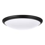 Commercial Electric12 in. Light Matte Black and White Adjustable CCT Integrated LED Ceiling Flush Mount Fixture with Interchangeable Trim (CA8aA018ER125WB)