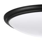 Commercial Electric12 in. Light Matte Black and White Adjustable CCT Integrated LED Ceiling Flush Mount Fixture with Interchangeable Trim (CA8aA018ER125WB)