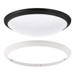 Commercial Electric12 in. Light Matte Black and White Adjustable CCT Integrated LED Ceiling Flush Mount Fixture with Interchangeable Trim (CA8aA018ER125WB)