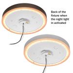 Commercial Electric 11 in. LED Flush Mount Ceiling Light Fixture with Night Light, 1000 Lumens, White and Oil Rubbed Bronze Trims, Adjustable CCT (56583112)