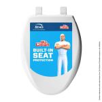 BEMISMr. Clean Removes for Easy Cleaning + Antimicrobial White Elongated Soft Close Plastic Closed Front Toilet Seat