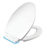 Bemis Belmont Elongated White Slow Close Enameled Wood Closed Front Toilet Seat, Never Loosens with Clean Seal Hinge