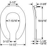 BEMISNever Loosens White Elongated Commercial Plastic Open Front Toilet Seat