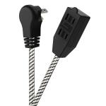 HDX12 ft. 16/2 Light Duty Indoor Braided Tight Space Extension Cord, Black/White (FSEX30)