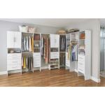 ClosetMaidStyle+ 84 in. W - 120 in. W White Tower Wall Mount 6-Shelf Wood Closet System (4365)