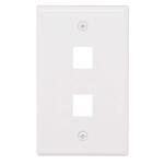 Commercial ElectricWhite 2-Port 1-Decorator/Rocker/1-Duplex Plastic Wall Plate (1-Pack) - 5002-WH