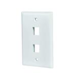 Commercial ElectricWhite 2-Port 1-Decorator/Rocker/1-Duplex Plastic Wall Plate (1-Pack) - 5002-WH