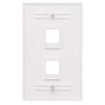 Commercial ElectricWhite 2-Port 1-Decorator/Rocker/1-Duplex Plastic Wall Plate (1-Pack) - 5002-WH