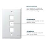 Commercial ElectricWhite 2-Port 1-Decorator/Rocker/1-Duplex Plastic Wall Plate (1-Pack) - 5002-WH