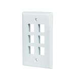 Commercial ElectricWhite 6-Port 1-Decorator/Rocker/1-Duplex Plastic Wall Plate (1-Pack) - 5006-WH