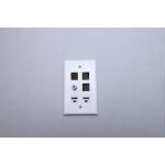 Commercial ElectricWhite 6-Port 1-Decorator/Rocker/1-Duplex Plastic Wall Plate (1-Pack) - 5006-WH