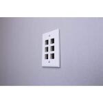 Commercial ElectricWhite 6-Port 1-Decorator/Rocker/1-Duplex Plastic Wall Plate (1-Pack) - 5006-WH