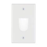 Commercial Electric1-Gang White Cable Pass-Through Plastic Wall Plate with Recessed In-Wall Opening (DPPSSW-1BN-1)