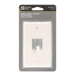 Commercial Electric1-Gang White Cable Pass-Through Plastic Wall Plate with Recessed In-Wall Opening (DPPSSW-1BN-1)