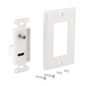 Commercial Electric1-Gang White HDMI and Coaxial Plastic Wall Plate (DPPSSW-1CH-1)