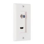 Commercial Electric1-Gang White HDMI and Coaxial Plastic Wall Plate (DPPSSW-1CH-1)