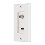 Commercial Electric1-Gang White HDMI and Coaxial Plastic Wall Plate (DPPSSW-1CH-1)