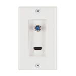 Commercial Electric1-Gang White HDMI and Coaxial Plastic Wall Plate (DPPSSW-1CH-1)