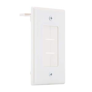 Commercial Electric1-Gang White Flexible Cable Pass-Through Plastic Wall Plate (DPPSSW-1F-1)