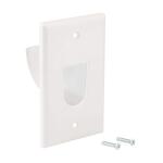 Commercial Electric1-Gang White Cable Pass-Through Plastic Wall Plate with Recessed In-Wall Opening (DPPSSW-1BN-1)