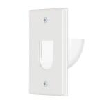 Commercial Electric1-Gang White Cable Pass-Through Plastic Wall Plate with Recessed In-Wall Opening (DPPSSW-1BN-1)