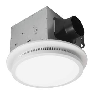 Commercial Electric Exclusive 110 CFM 1.5 Sones Humidity Sensor, Adjustable CCT LED and Night Light Ceiling Bathroom Exhaust Fan with Bluetooth 