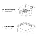 Commercial Electric 80 /110 CFM 1, 500 Lumens LED Light Humidity Sensor Ceiling Mount Room Side Installation Square Bathroom Exhaust Fan with Night Light